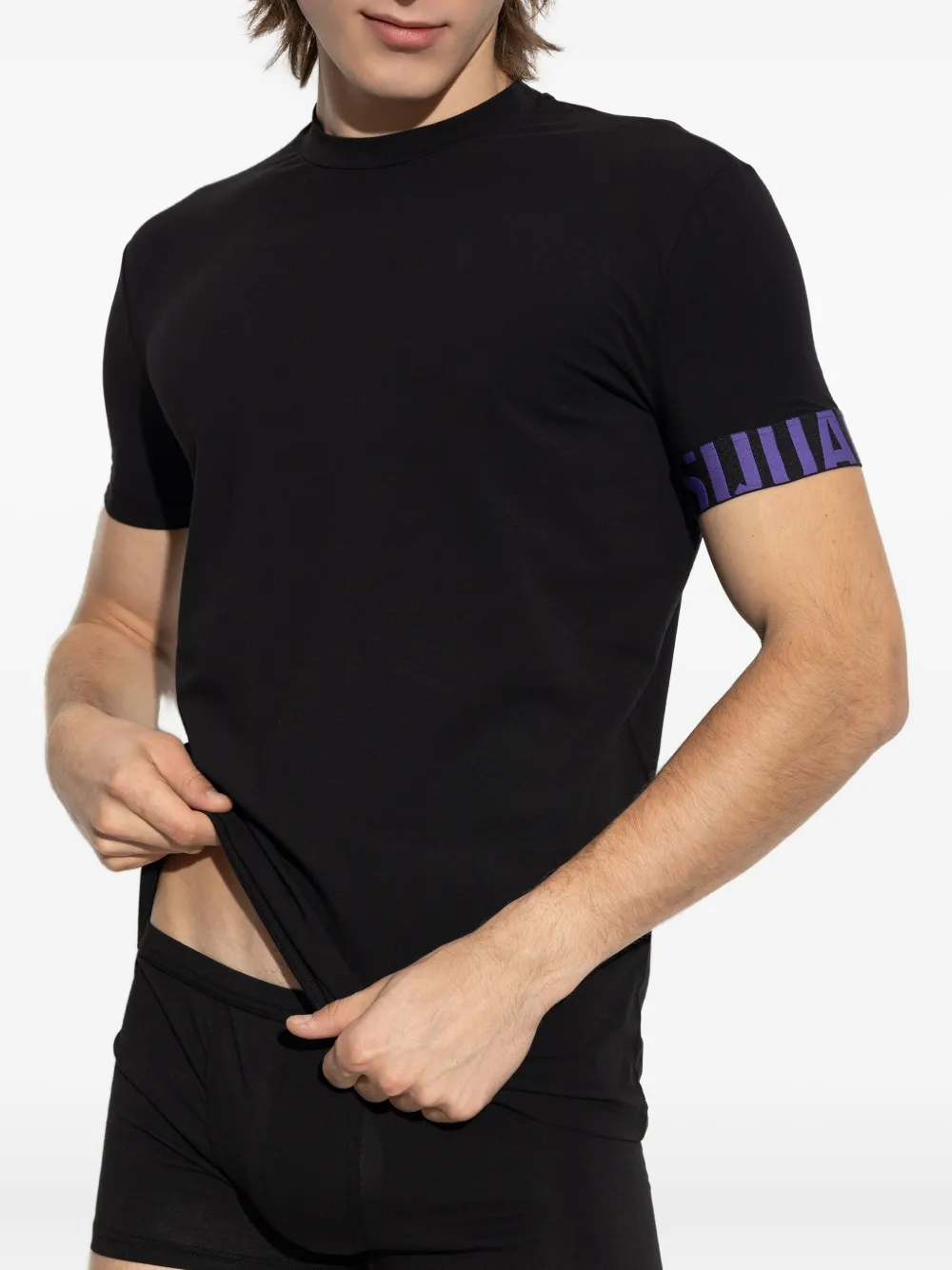 DSQUARED2 T-shirt met logodetail Zwart