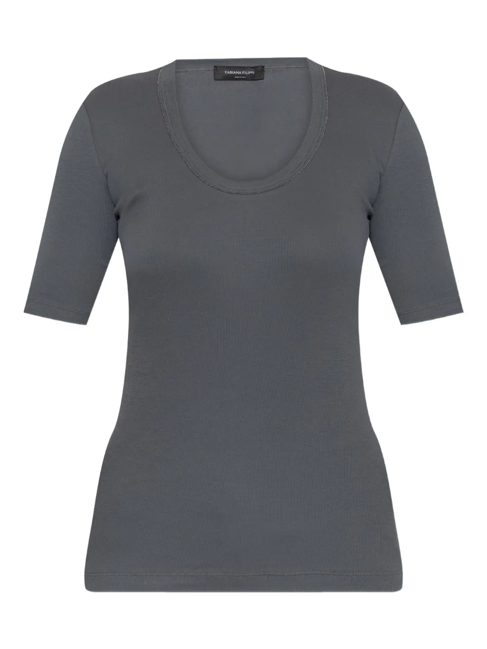 Fabiana Filippi short-sleeve embellished top Grijs