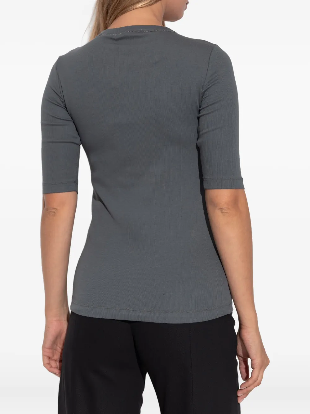 Fabiana Filippi short-sleeve embellished top Grijs