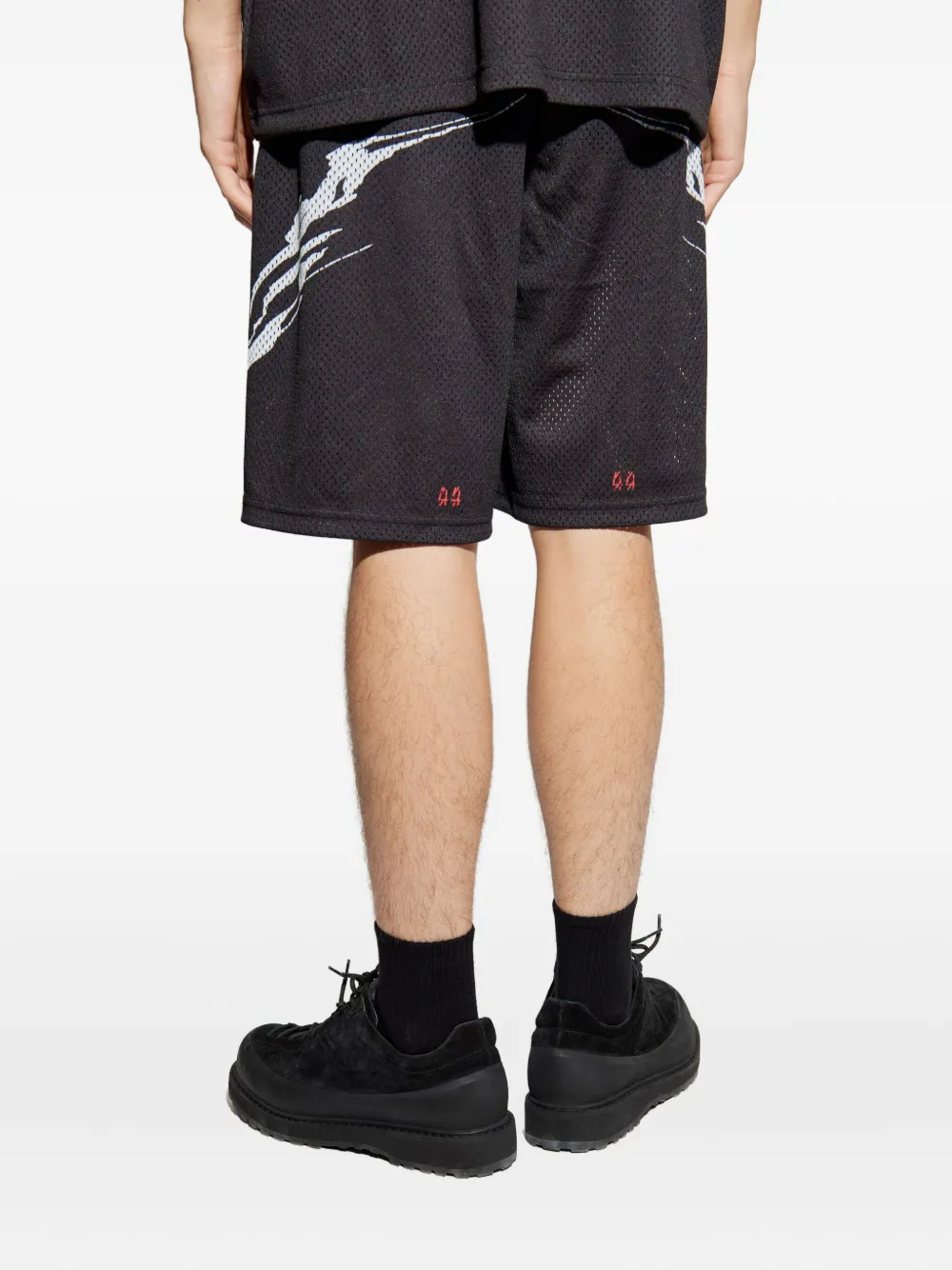 44 LABEL GROUP Shorts met grafische print Zwart