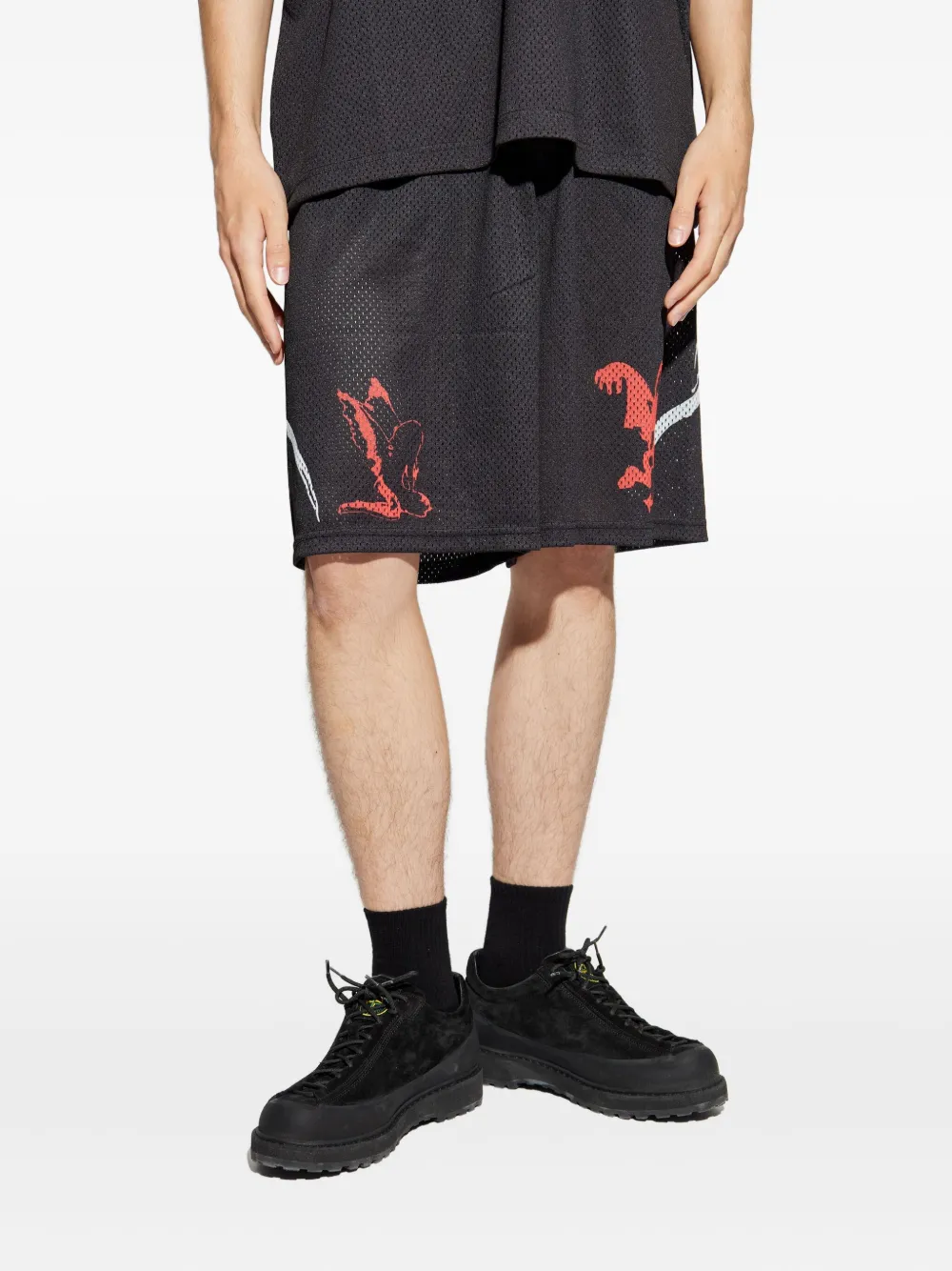 44 LABEL GROUP Shorts met grafische print Zwart