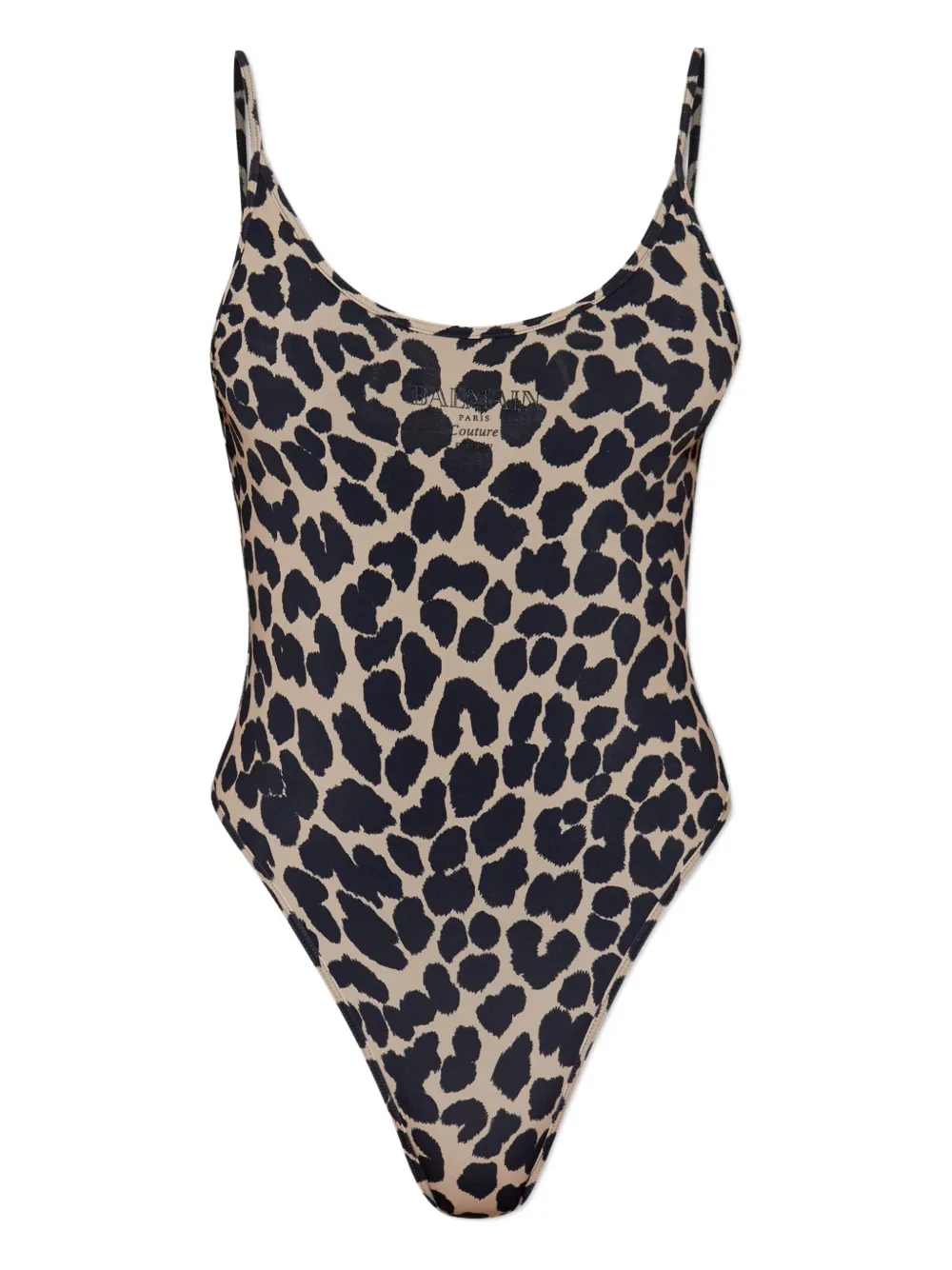 Balmain leopard-print swimsuit - ブラック Balmain leopard-print swimsuit - ブラック