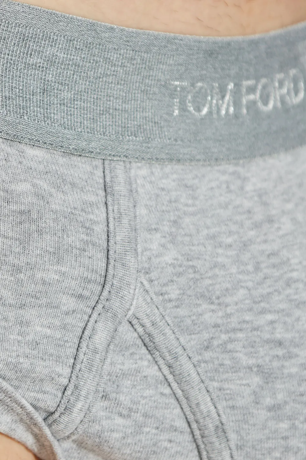 TOM FORD Katoenen slip met logoband Grijs