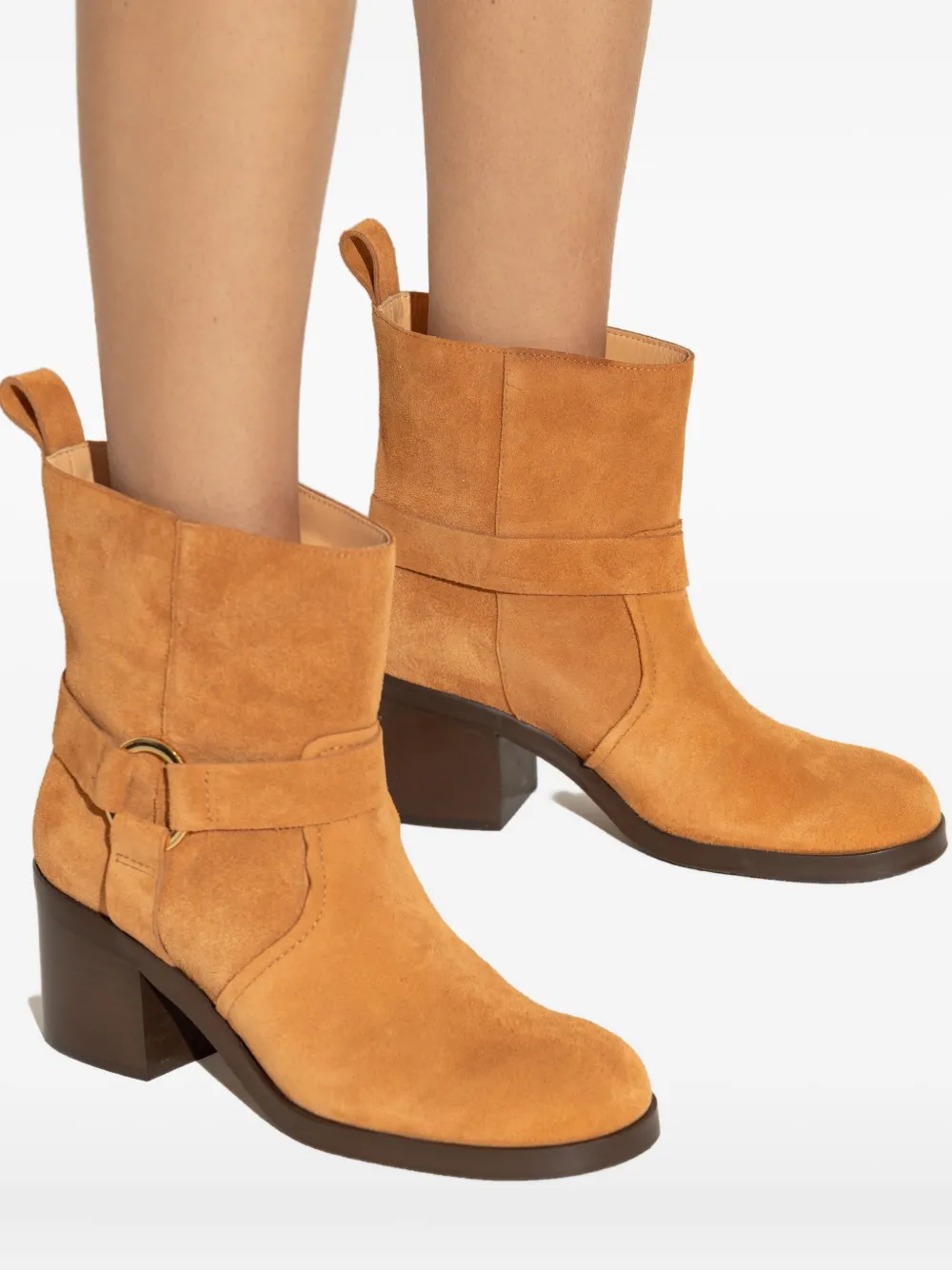 Odissì ring-detail leather ankle boots Brown