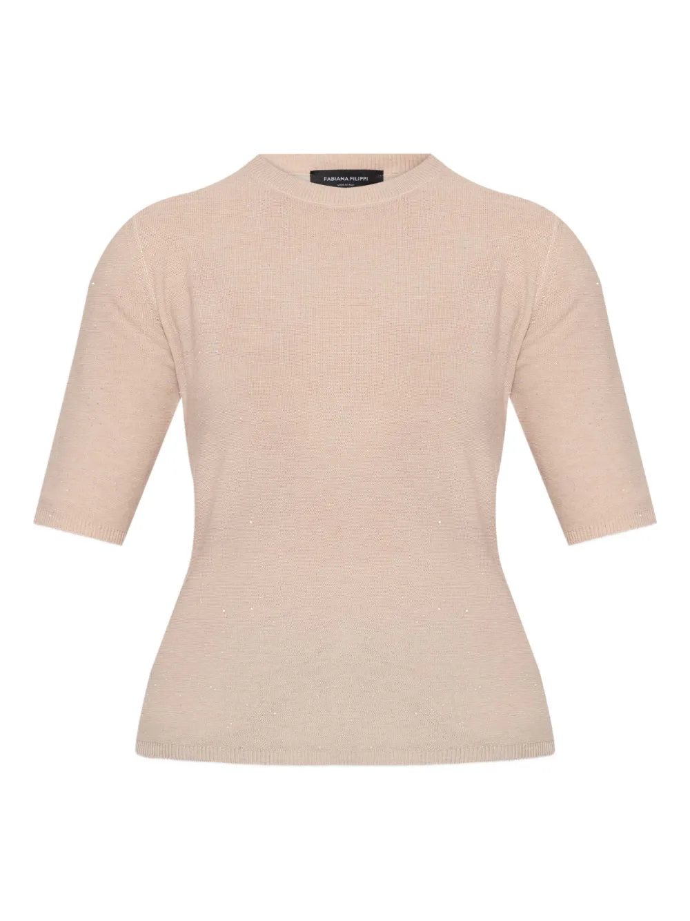 Fabiana Filippi Embellished Short-sleeve T-shirt In Neutral