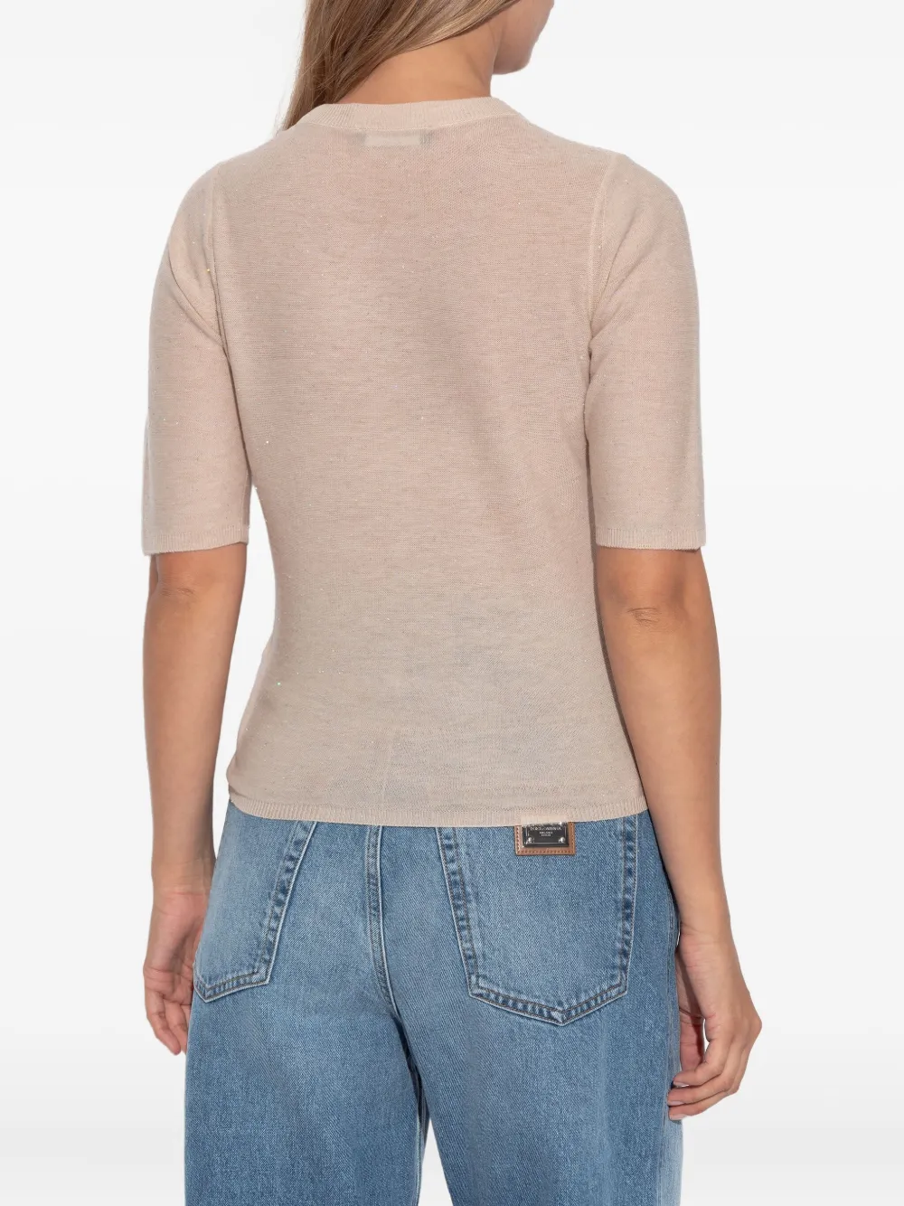 Fabiana Filippi embellished short-sleeve T-shirt Beige