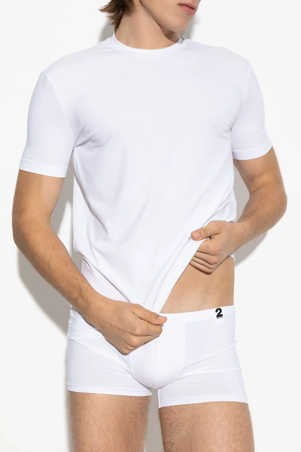 Dsquared2 Logo-embroidered Cotton T-shirt In White