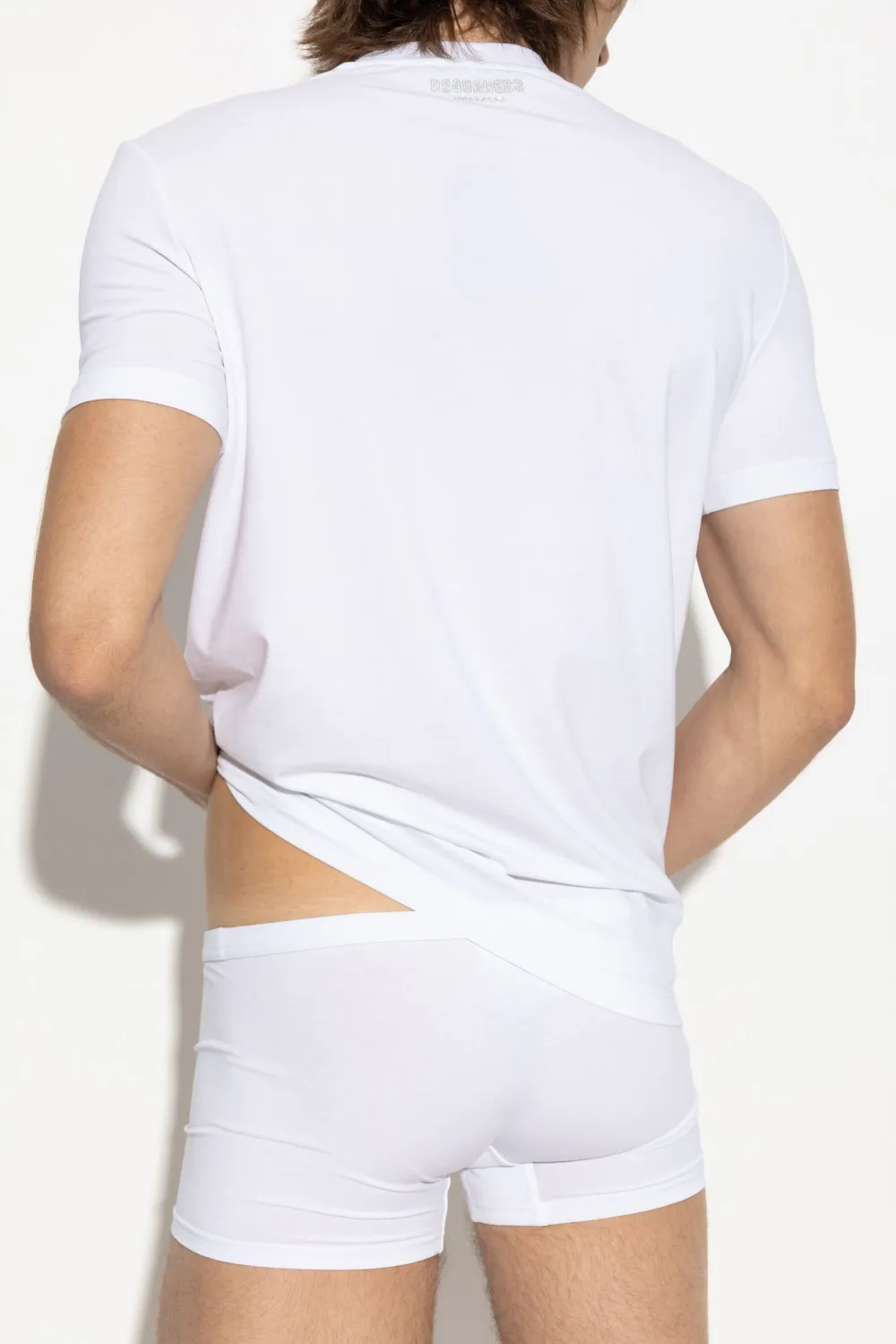 Dsquared2 Logo-embroidered Cotton T-shirt In White