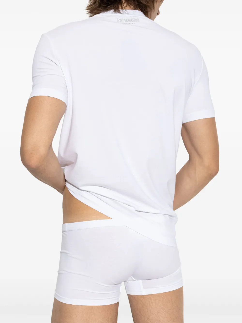 DSQUARED2 Katoenen T-shirt met geborduurd logo Wit