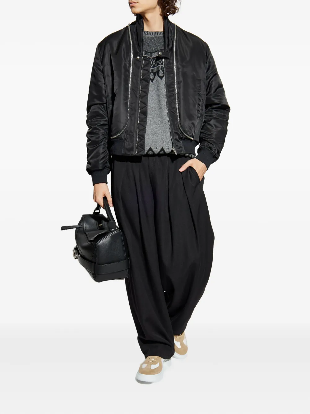 Alexander McQueen double-zip bomber jacket Zwart