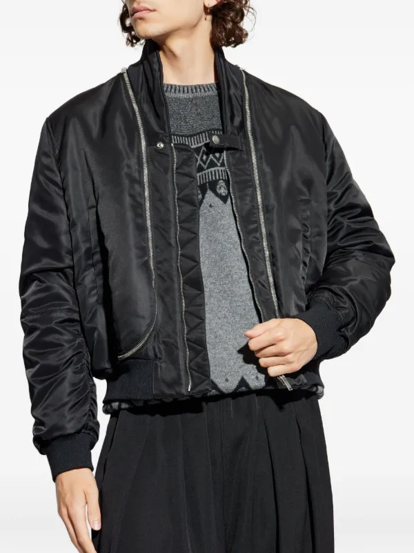 Alexander McQueen ダブルジップ ボンバージャケット | ブラック