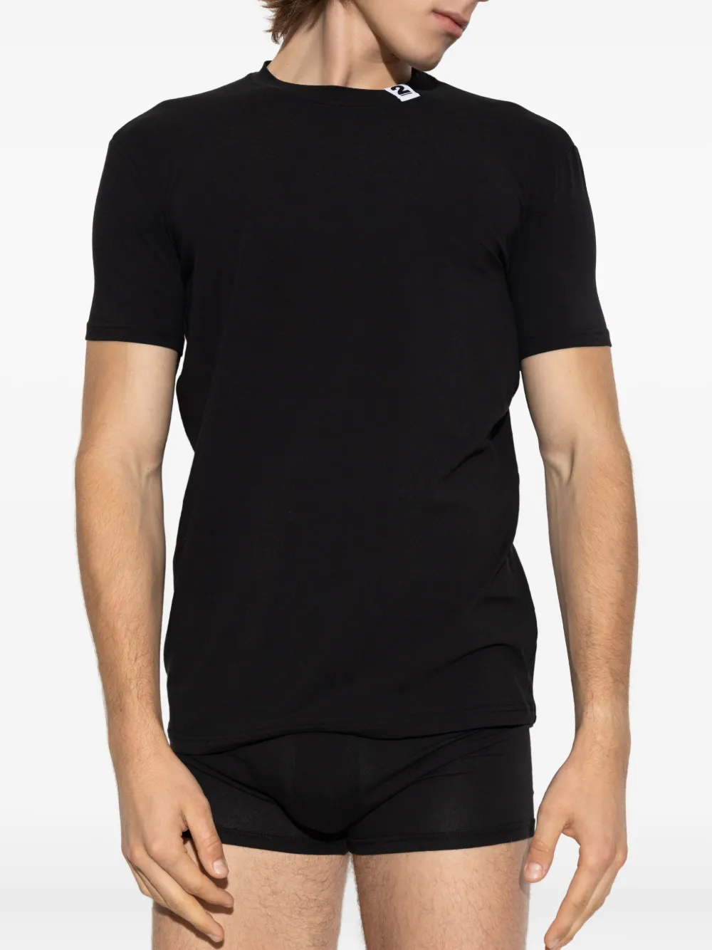DSQUARED2 T-shirt met logoplakkaat Zwart