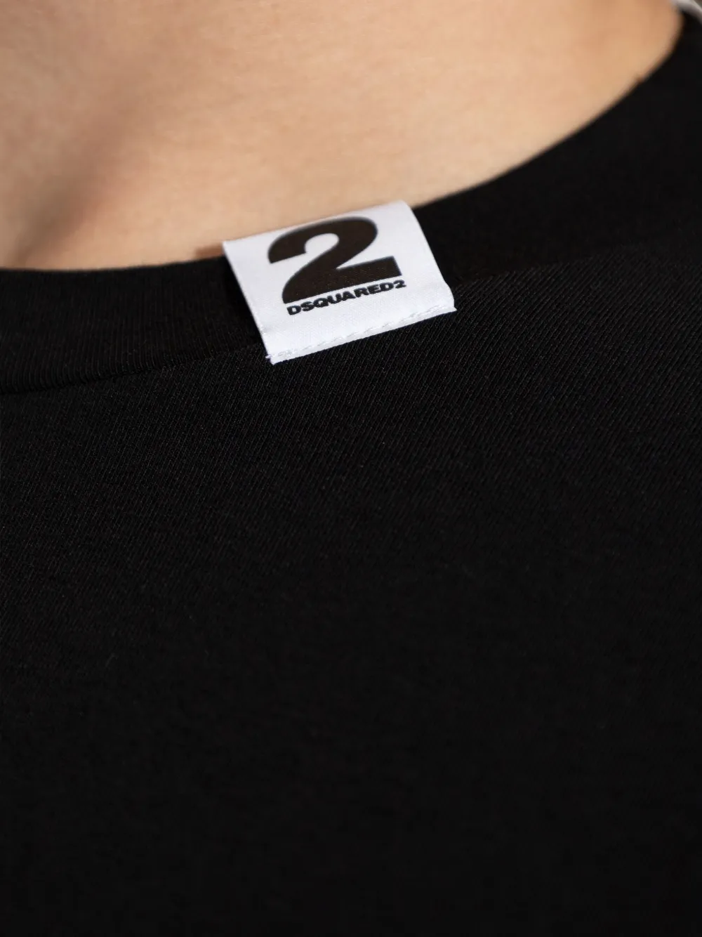 DSQUARED2 T-shirt met logoplakkaat Zwart