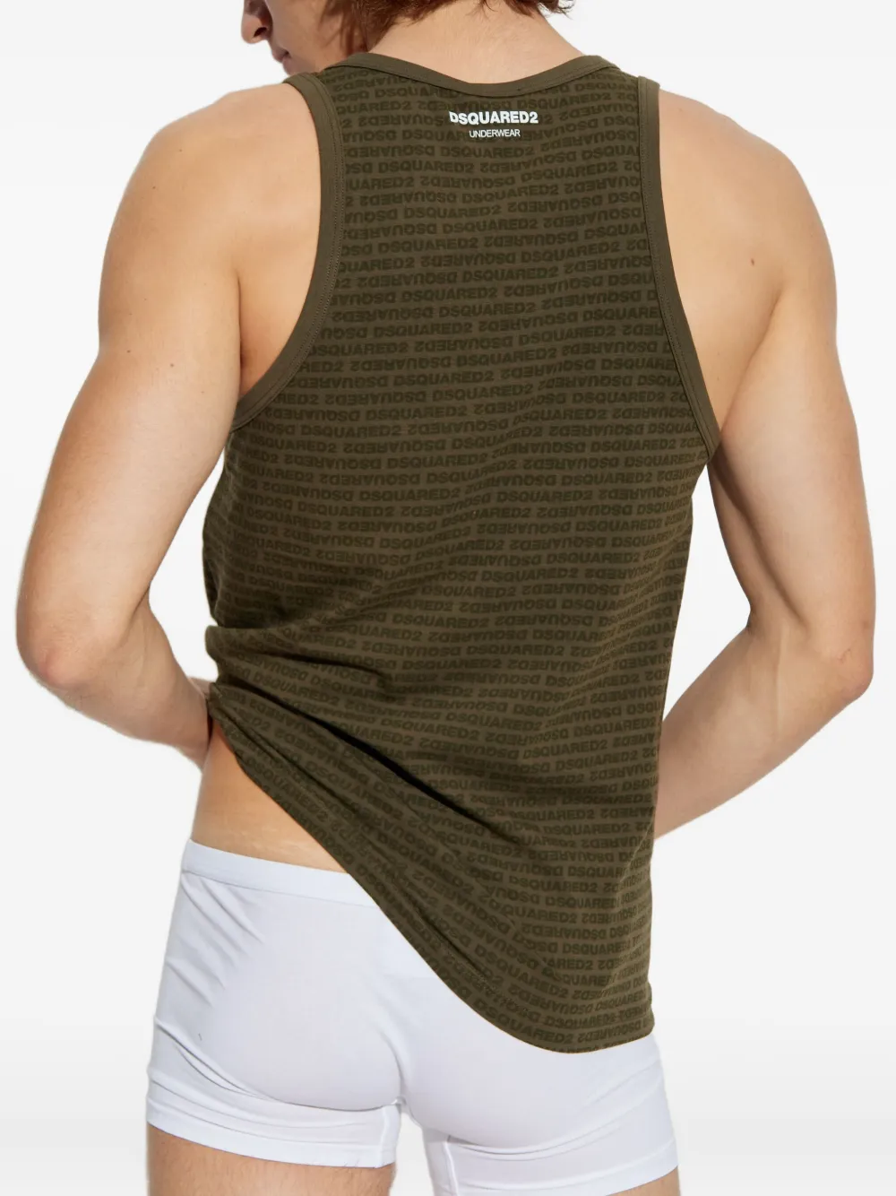 DSQUARED2 logo-print tank top Groen