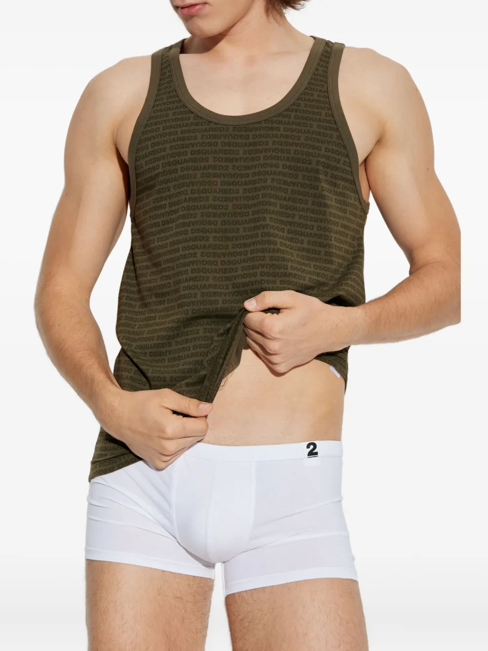 DSQUARED2 logo-print tank top Groen