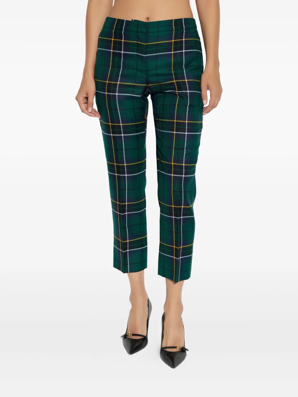 Alexander McQueen plaid wool trousers Groen