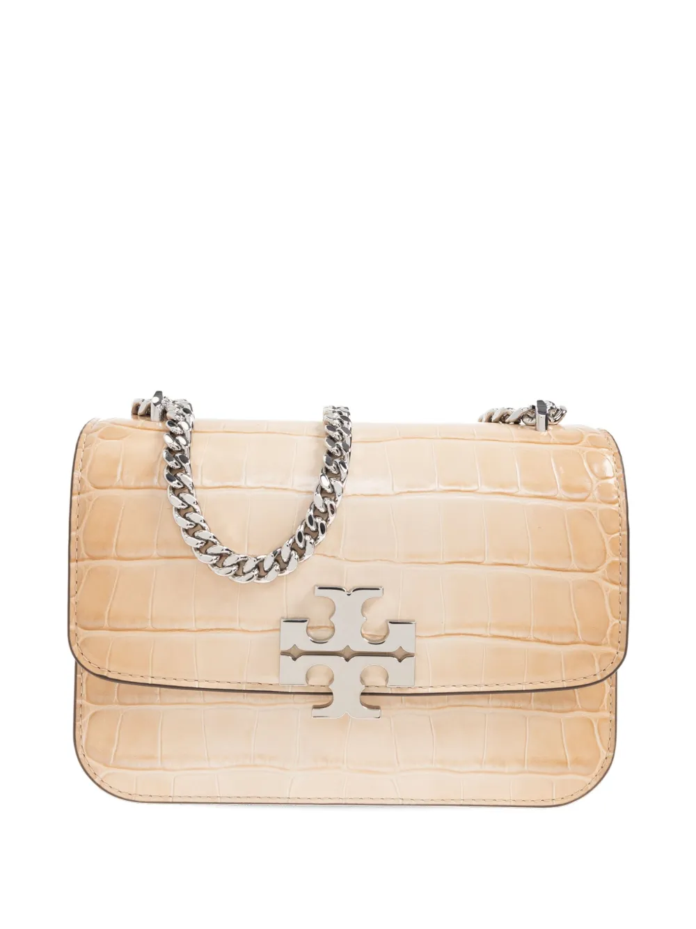 Tory Burch Small Eleanor Crocodile-embossed Shoulder Bag In Neutral