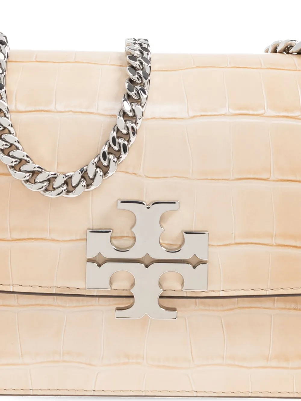 Tory Burch Small Eleanor Crocodile-embossed Shoulder Bag In Neutral