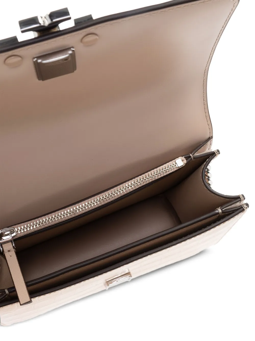 Tory Burch Kleine Eleanor schoudertas met krokodillen-reliëf Beige