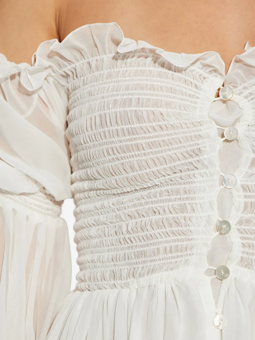 Blumarine ruffled smocked dress Wit