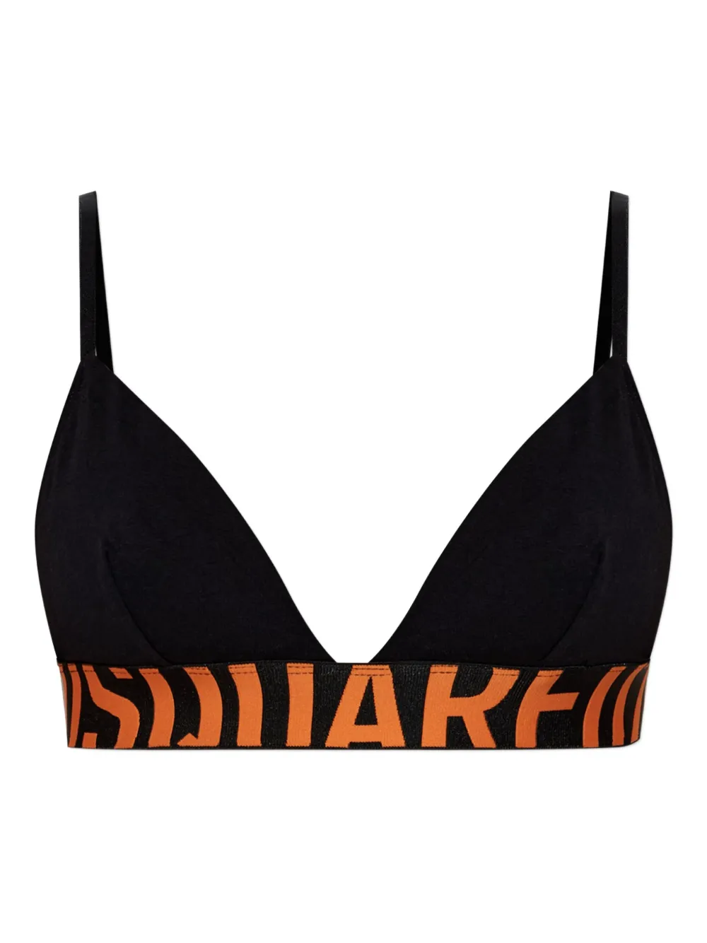 Dsquared2 Logo-band Triangle Bra In Black
