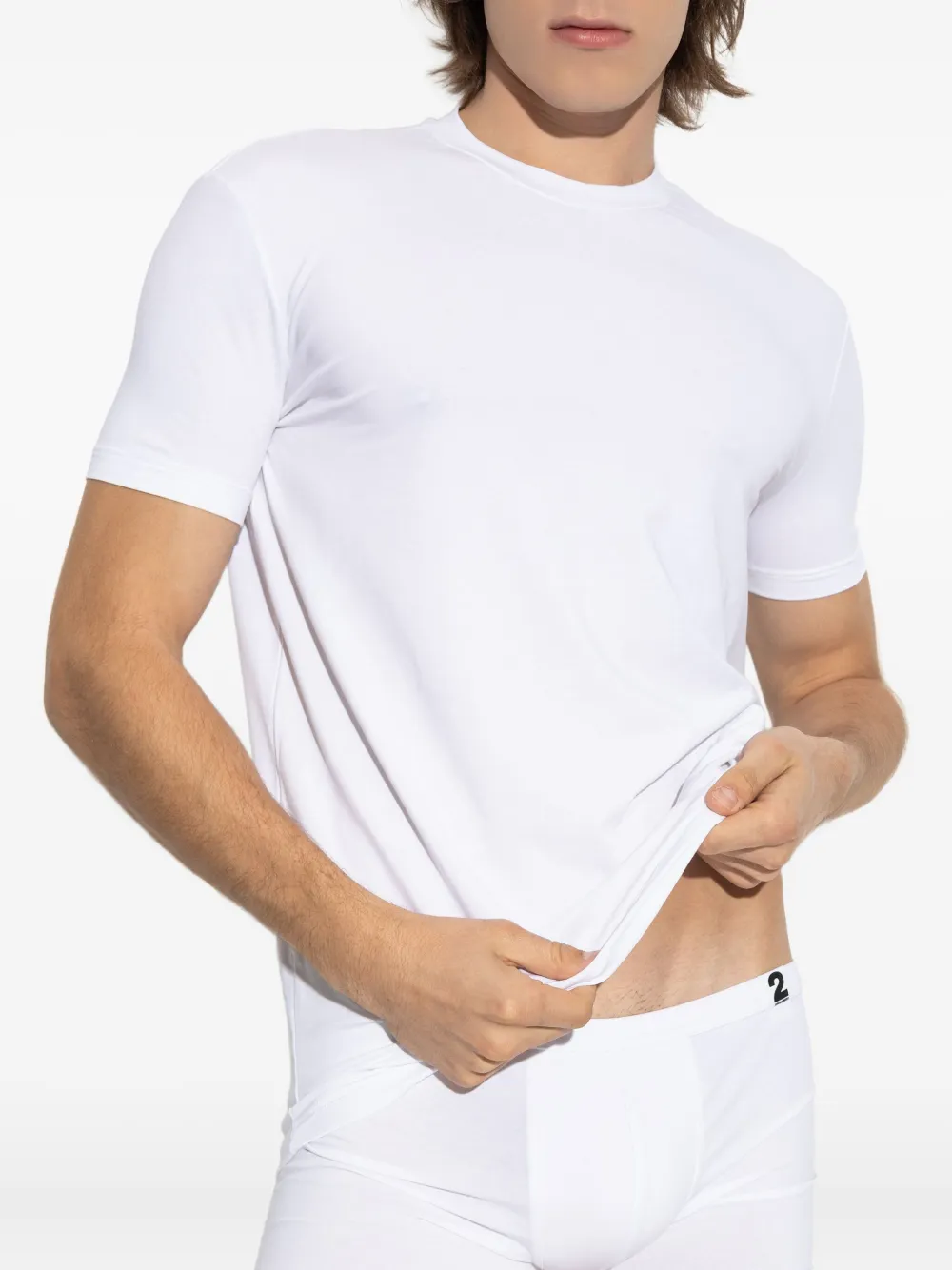 DSQUARED2 Katoenen T-shirt met geborduurd logo Wit