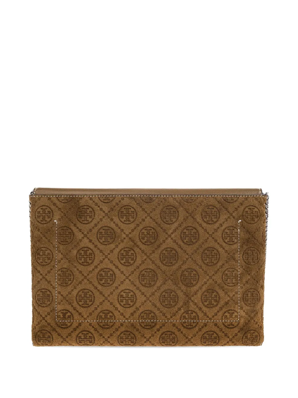 Tory Burch logo-monogram clutch Bruin