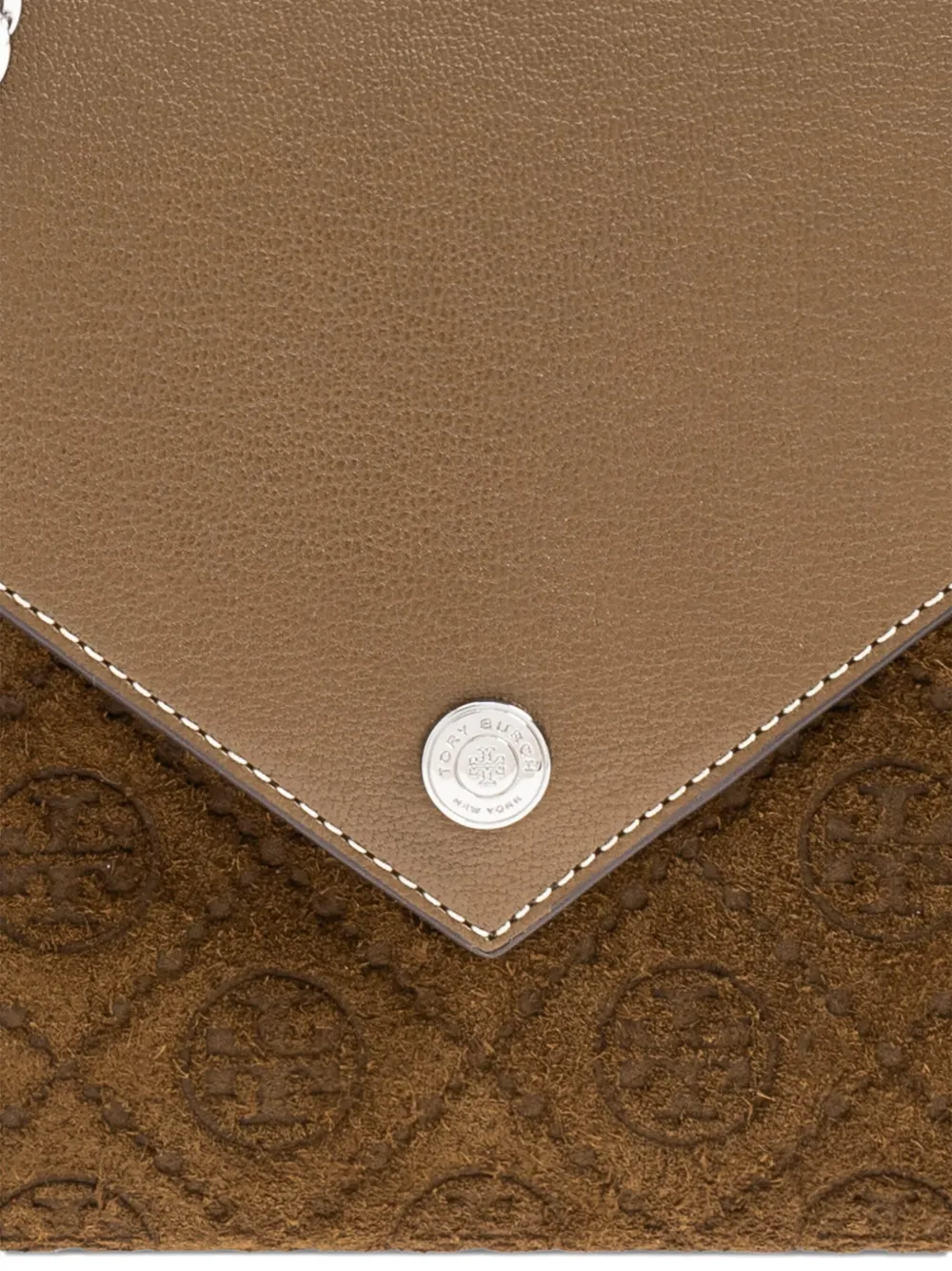 Tory Burch logo-monogram clutch Bruin