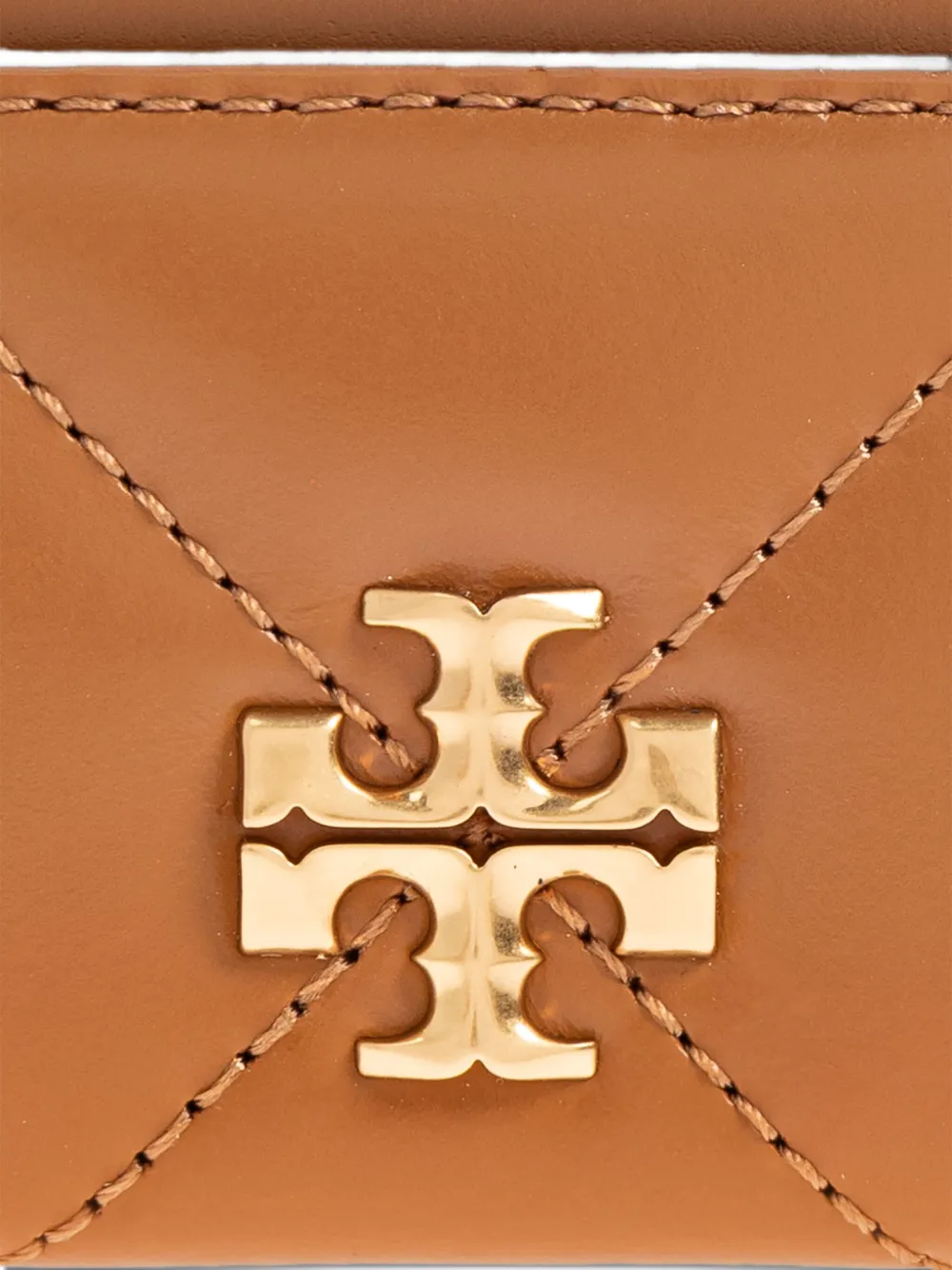 Tory Burch Kira quilted-logo cardholder Bruin