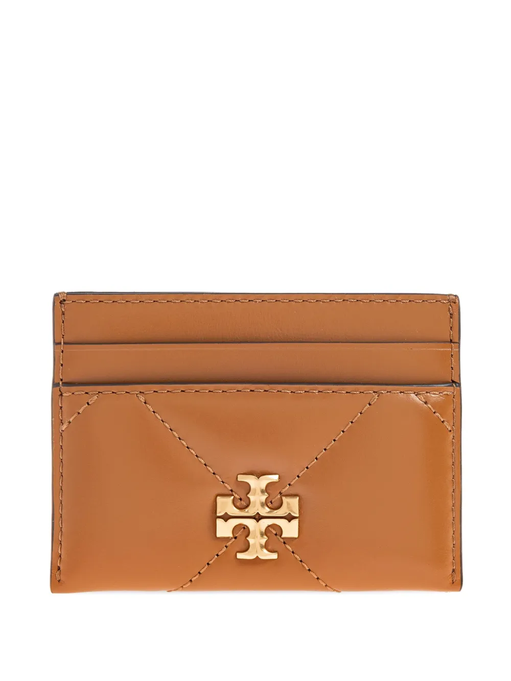 Tory Burch Kira quilted-logo cardholder Bruin