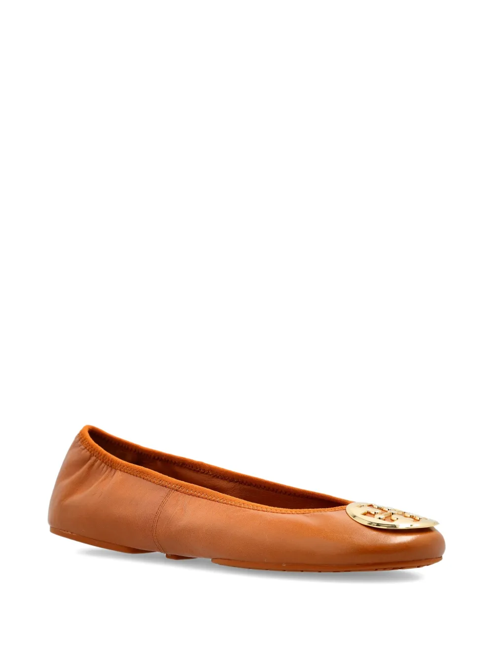 Tory Burch leather logo-detail pumps Brown