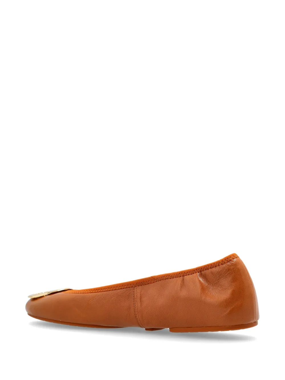 Tory Burch leather logo-detail pumps Brown