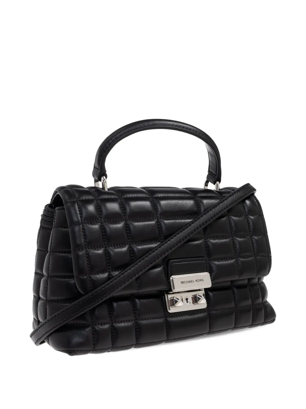 Michael Michael Kors Quilted Top-handle Cross Body Bag In Black