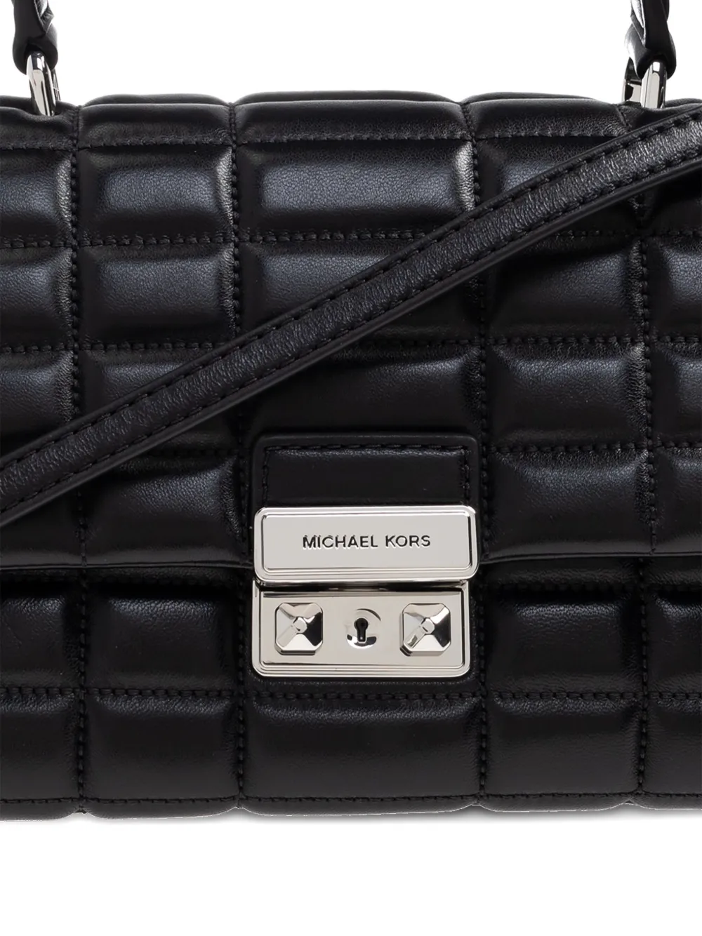 Michael Michael Kors Quilted Top-handle Cross Body Bag In Black