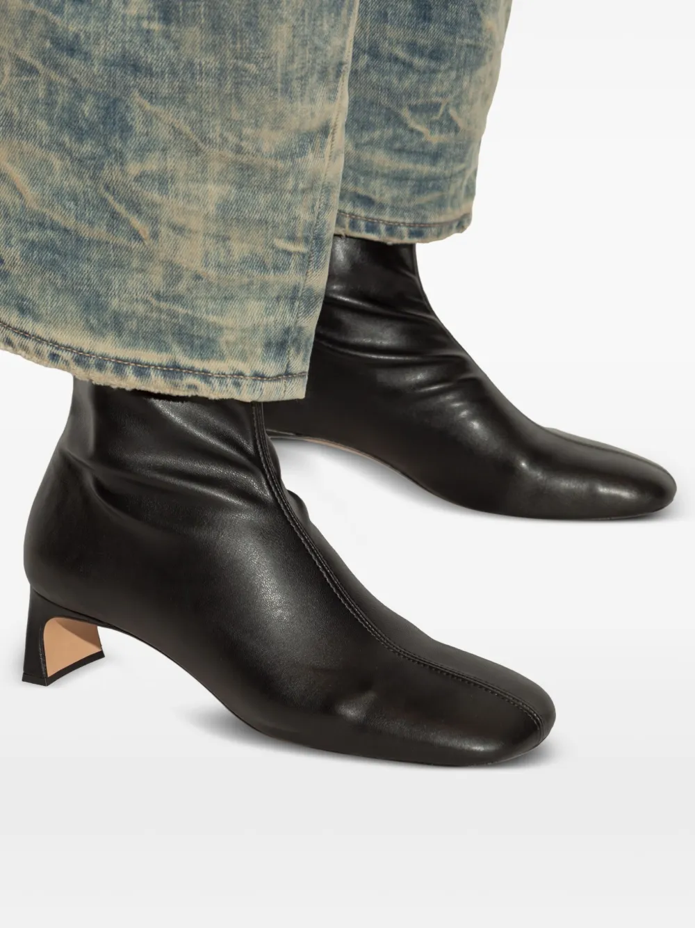 Odissi 50mm Francoise Square-toe Ankle Boots In Black