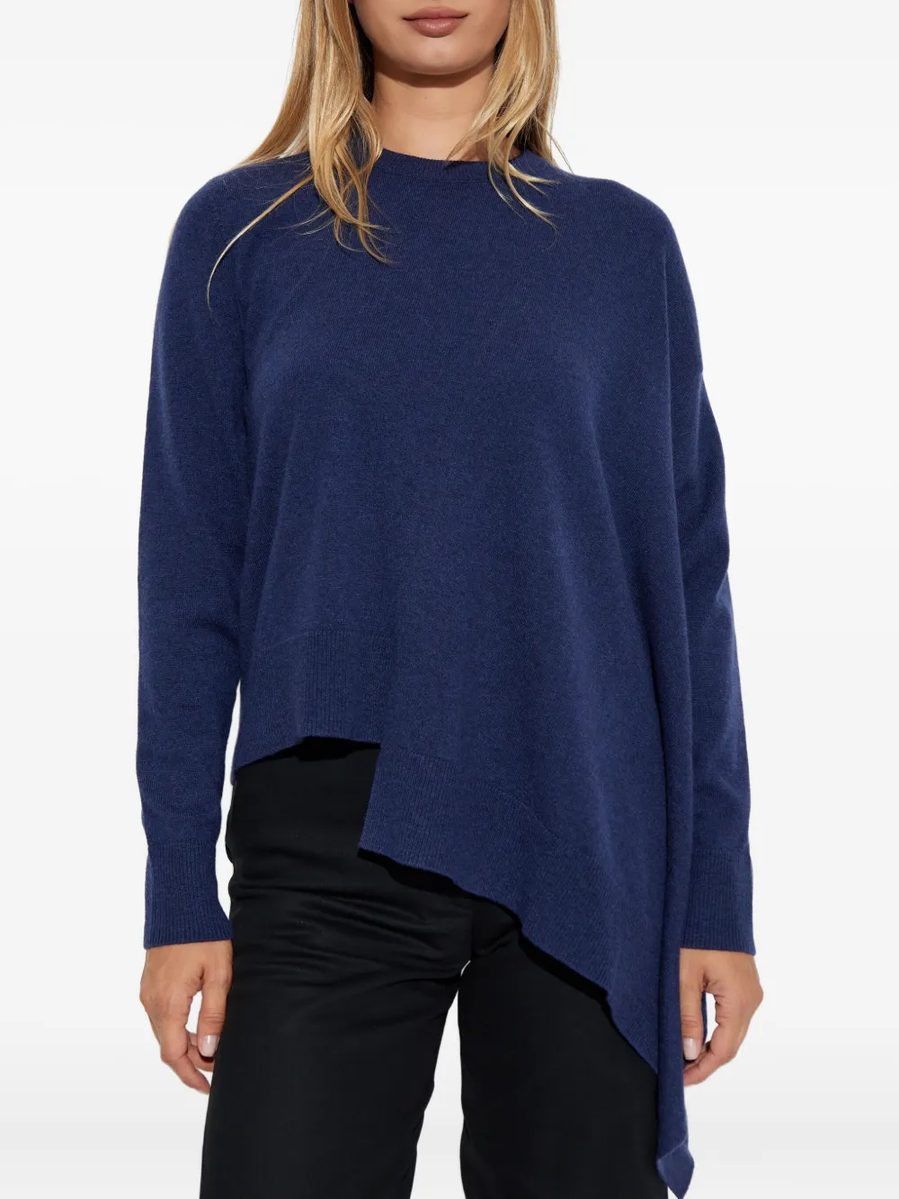 Alexander McQueen Asymmetrische kasjmier trui Blauw