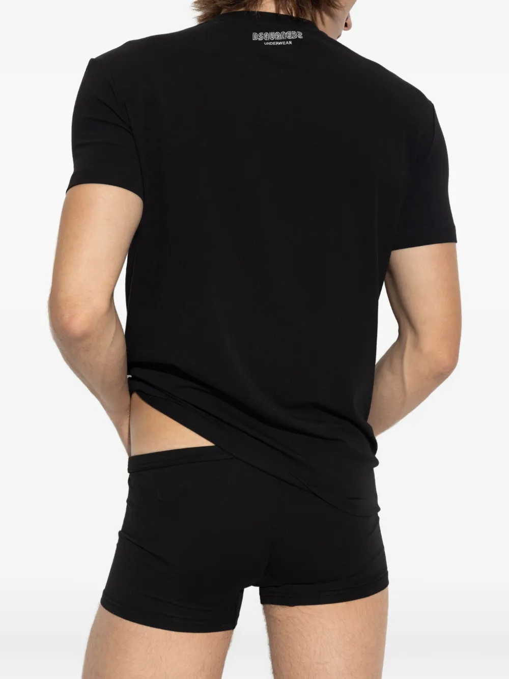 DSQUARED2 Katoenen T-shirt met geborduurd logo Zwart