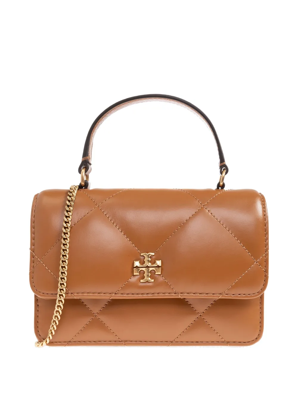 Tory Burch Mini Kira Leather Tote Bag In Brown