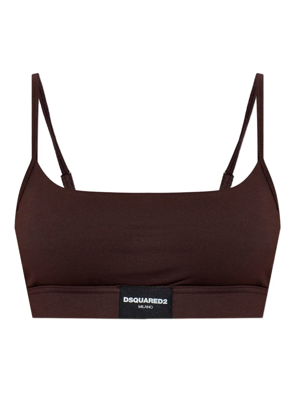 DSQUARED2 Katoenen bralette met logopatch Bruin