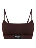 DSQUARED2 logo-patch cotton bralette - Brown