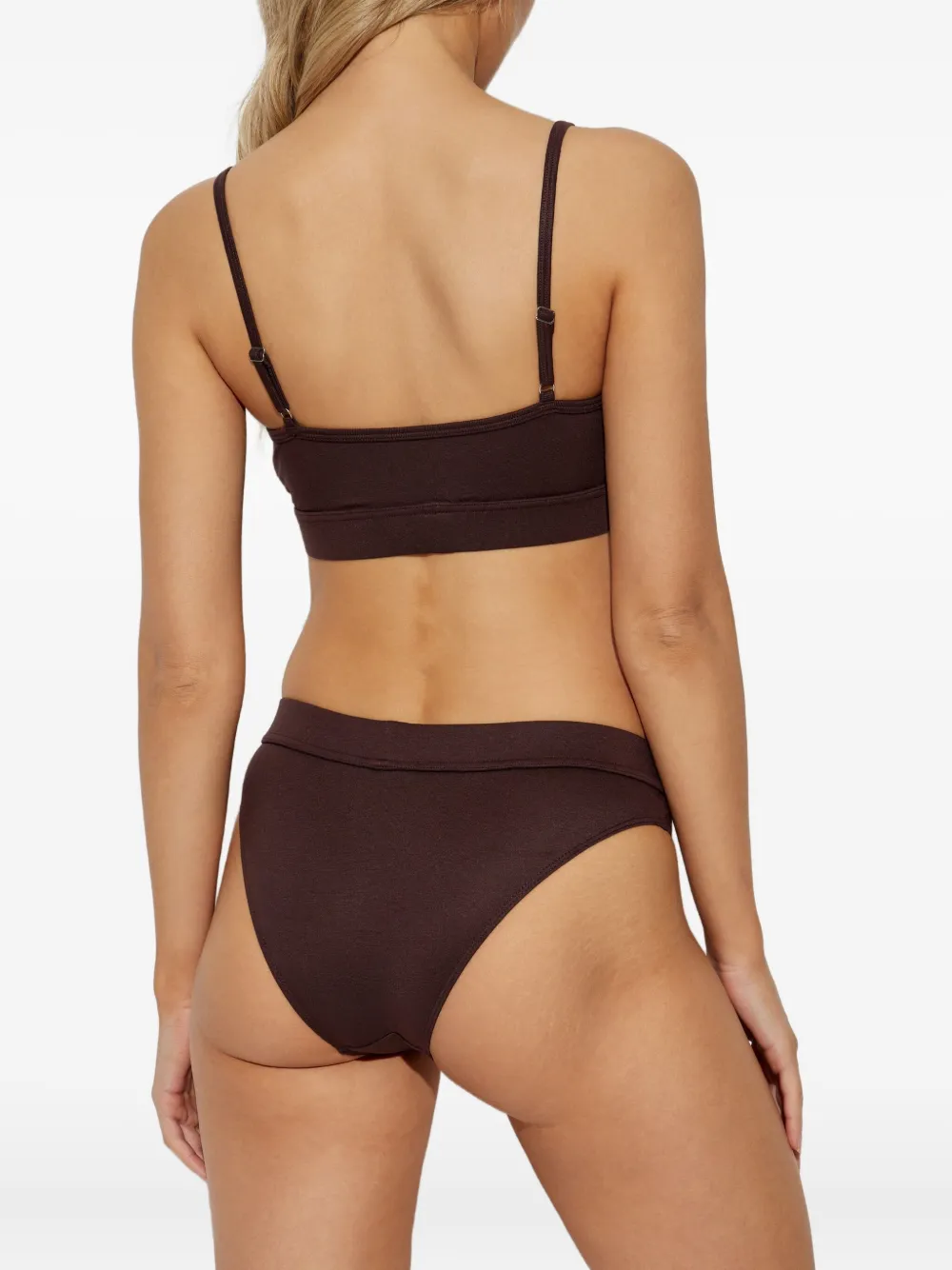 DSQUARED2 Katoenen bralette met logopatch Bruin