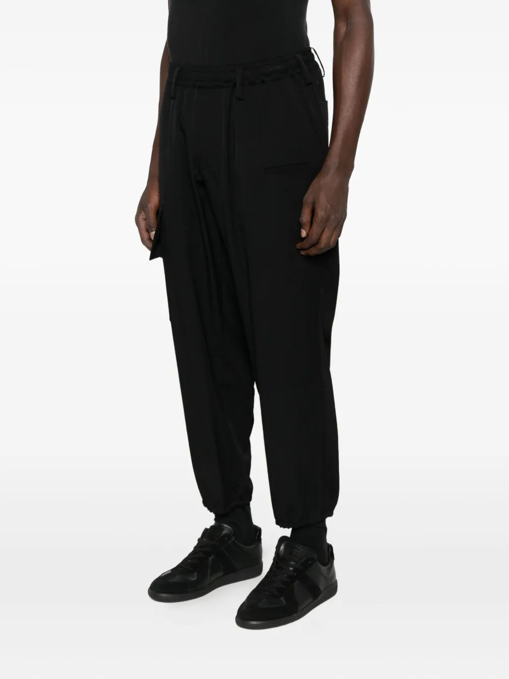 Yohji Yamamoto Cargo broek met elastische cuffs Zwart
