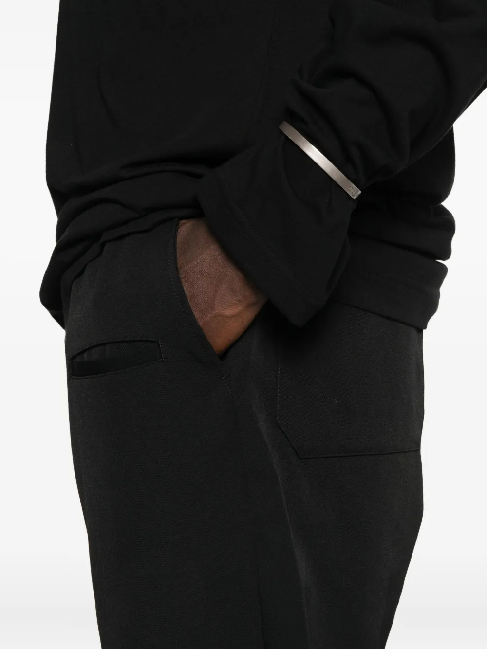 Yohji Yamamoto Cargo broek met elastische cuffs Zwart