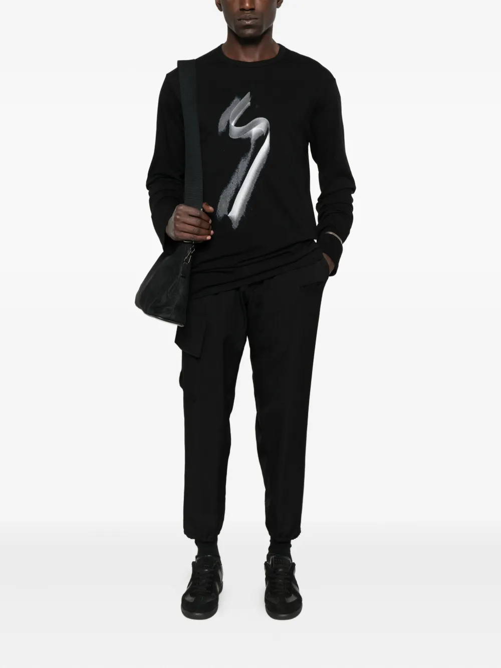 Yohji Yamamoto Cargo broek met elastische cuffs - Zwart