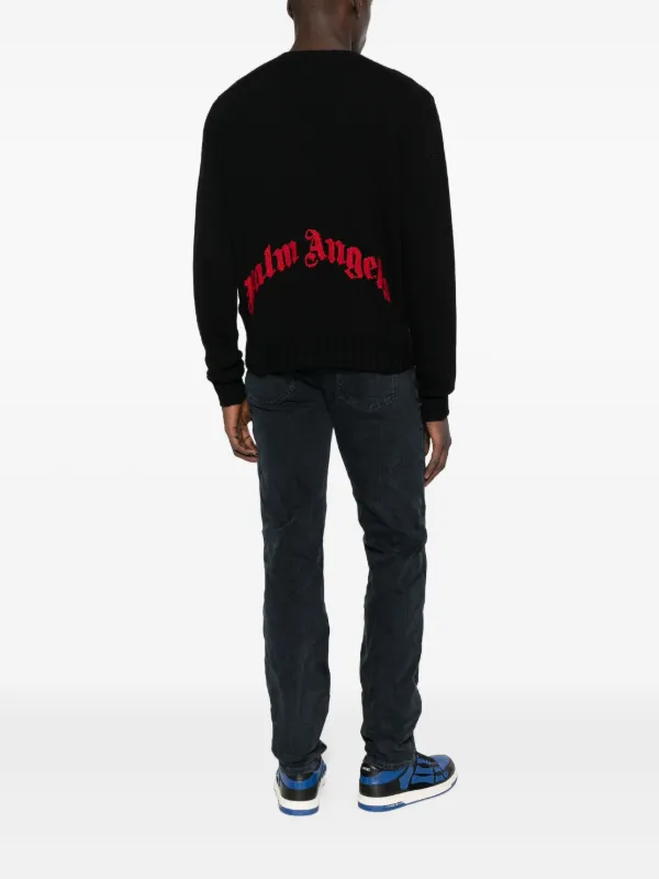Palm Angels crew-neck Knit Sweater | Black | FARFETCH