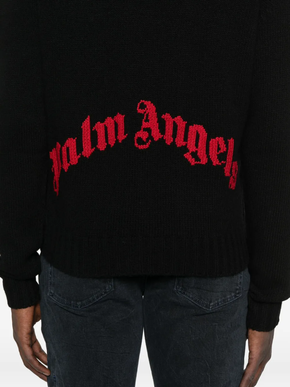 Palm Angels Gebreide trui met ronde hals Zwart