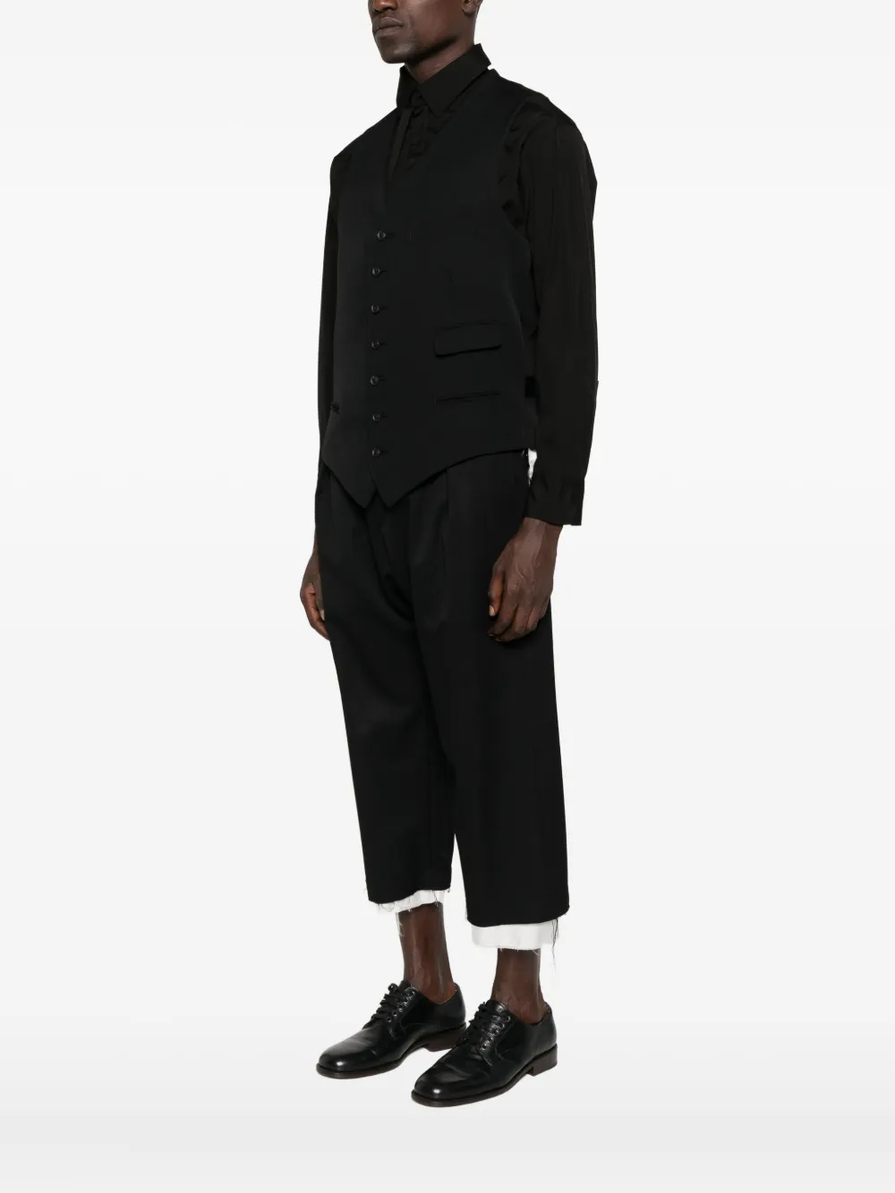 Yohji Yamamoto Gilet met V-hals en knoopsluiting Zwart