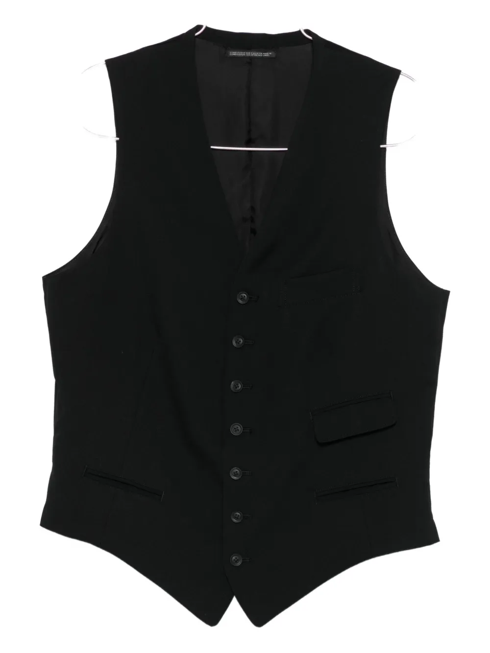 Yohji Yamamoto Button-fastening V-neck Waistcoat In Black