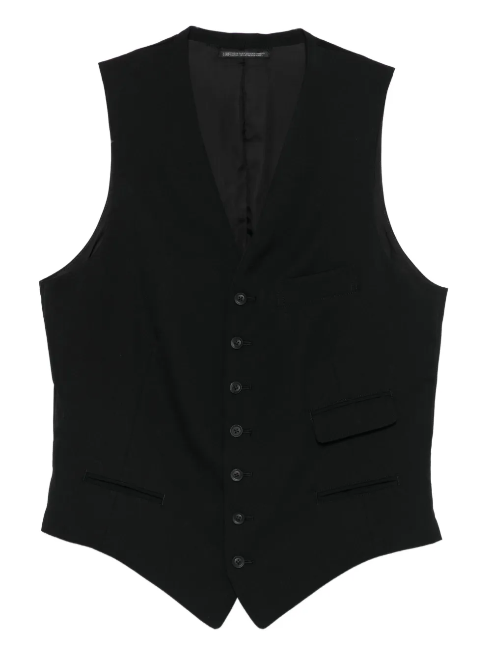 Yohji Yamamoto Gilet met V-hals en knoopsluiting Zwart