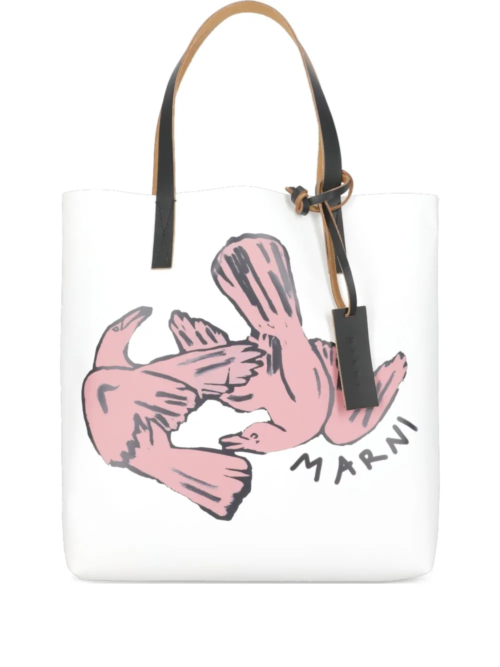 Marni medium bird-print tote bag - ホワイト Marni medium bird-print tote bag - ホワイト